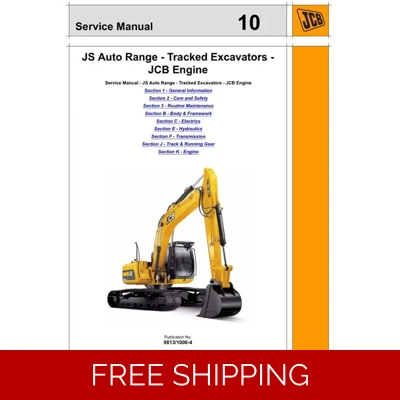 JCB JS AUTO RANGE – TRACKED EXCAVATORS (JCB ENGINE) SERVICE REPAIR MANUAL